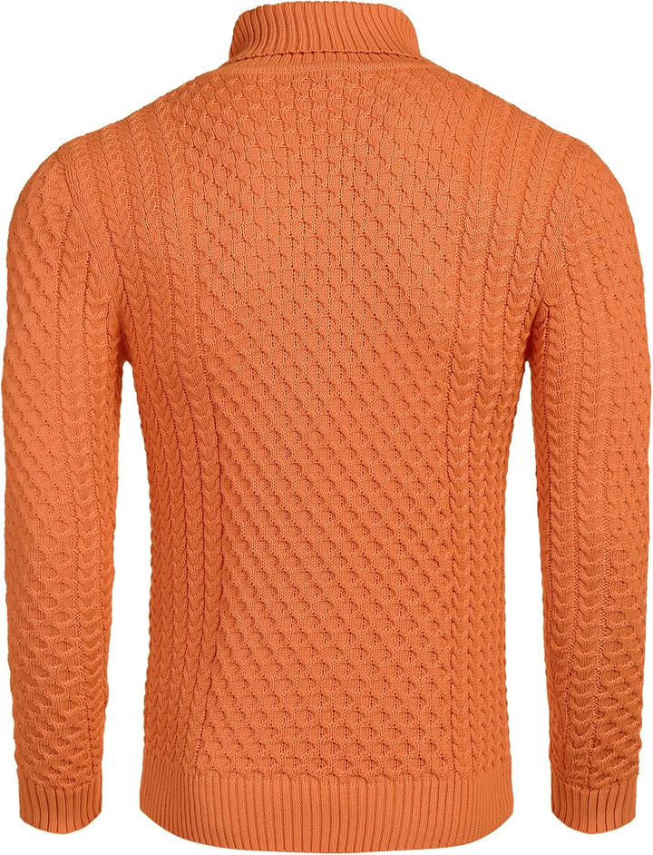 Casual Knitted Men's Turtleneck Sweater - Sander-Black-S-State of Style