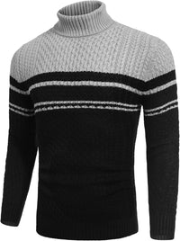 Casual Knitted Men's Turtleneck Sweater - Sander-Black-S-State of Style