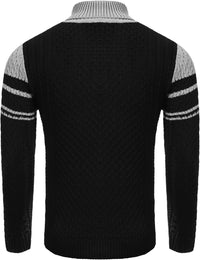 Casual Knitted Men's Turtleneck Sweater - Sander-Black-S-State of Style