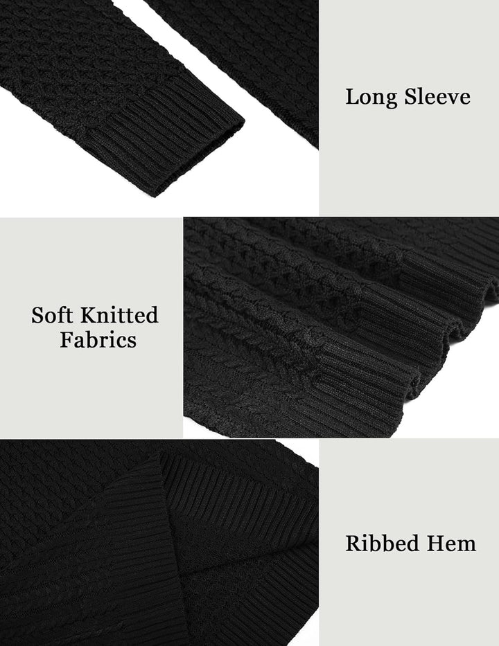 Casual Knitted Men's Turtleneck Sweater - Sander-Black-S-State of Style