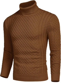 Casual Knitted Men's Turtleneck Sweater - Sander-Black-S-State of Style