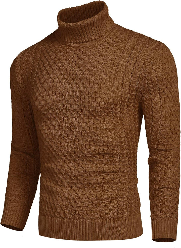 Casual Knitted Men's Turtleneck Sweater - Sander-Black-S-State of Style