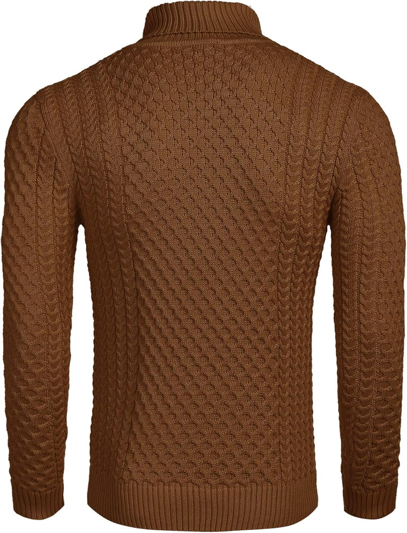 Casual Knitted Men's Turtleneck Sweater - Sander-Black-S-State of Style