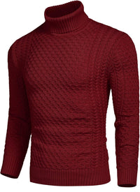 Casual Knitted Men's Turtleneck Sweater - Sander-Black-S-State of Style