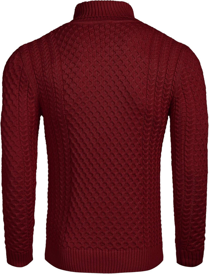 Casual Knitted Men's Turtleneck Sweater - Sander-Black-S-State of Style