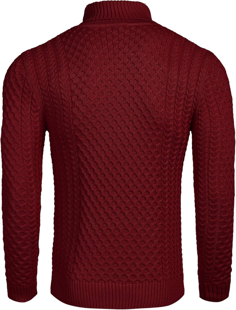 Casual Knitted Men's Turtleneck Sweater - Sander-Black-S-State of Style