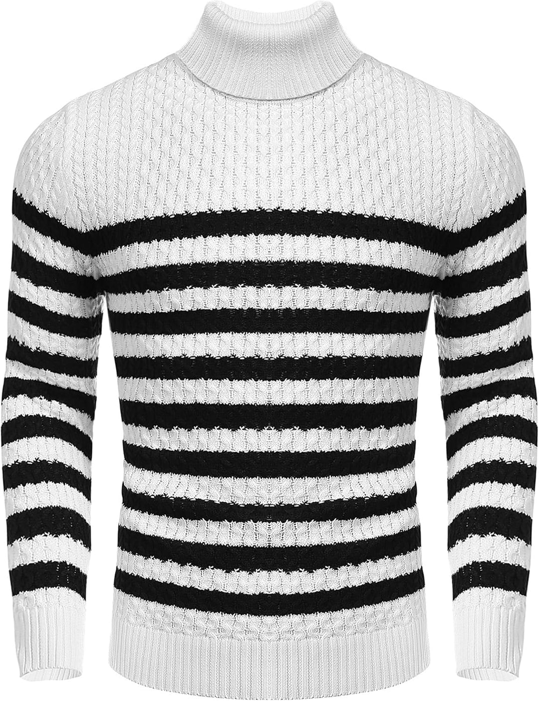 Casual Knitted Men's Turtleneck Sweater - Sander-Black-S-State of Style