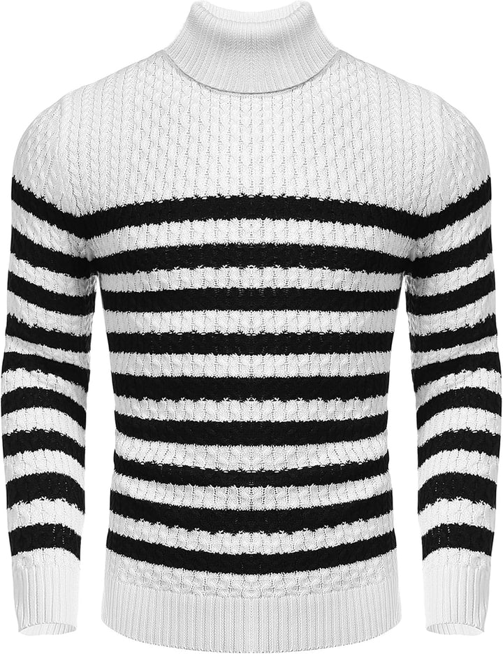 Casual Knitted Men's Turtleneck Sweater - Sander-Black-S-State of Style
