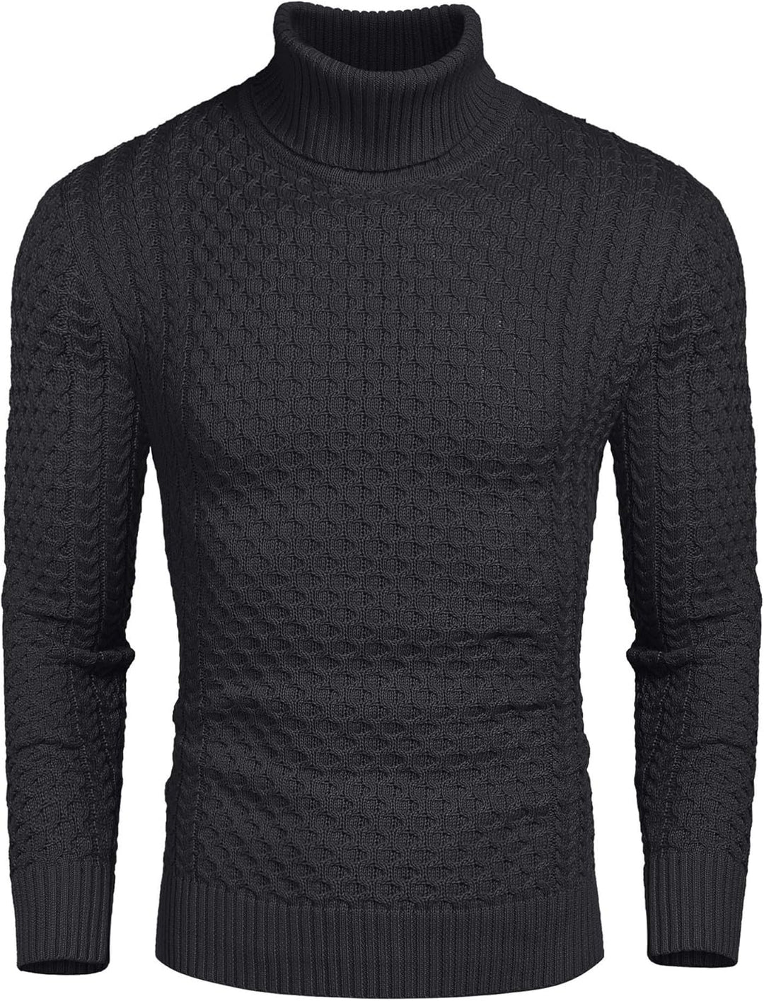 Casual Knitted Men's Turtleneck Sweater - Sander-Dark Grey-S-State of Style