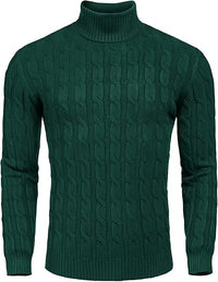 Casual Knitted Men's Turtleneck Sweater - Sander-Green-S-State of Style