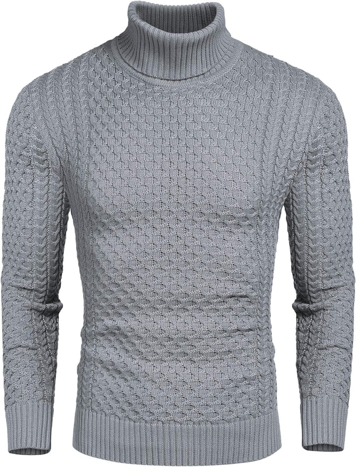 Casual Knitted Men's Turtleneck Sweater - Sander-Grey-S-State of Style
