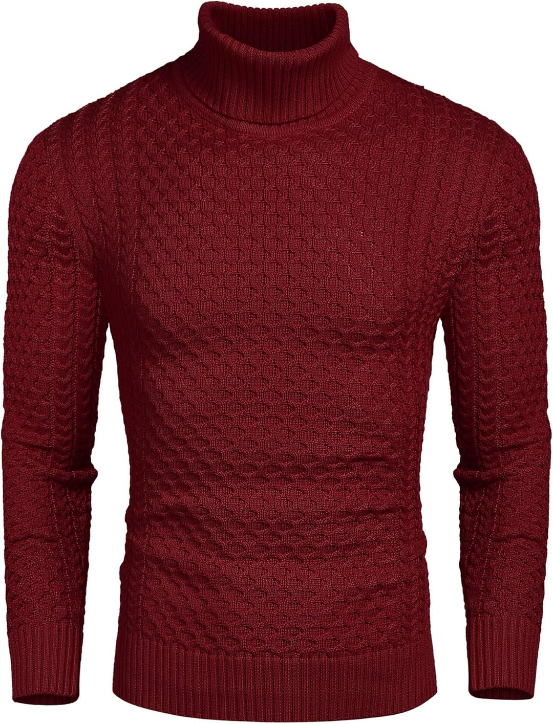 Casual Knitted Men's Turtleneck Sweater - Sander-Red-S-State of Style