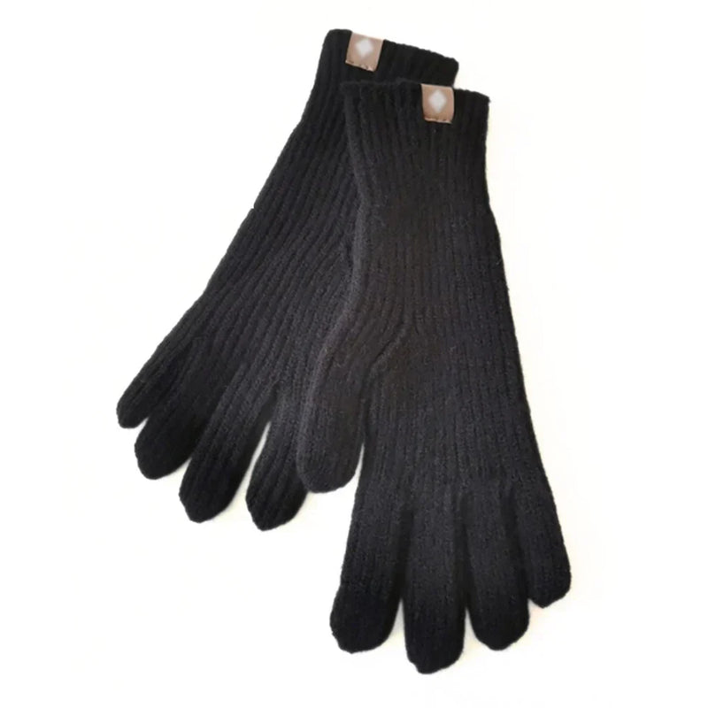 Casual Knitted Women's Gloves - Elara-Black-State of Style