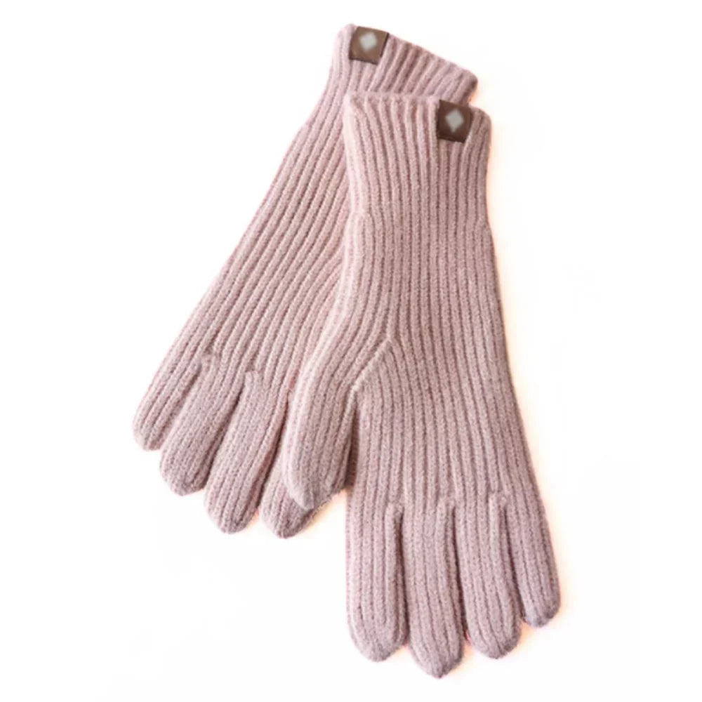 Casual Knitted Women's Gloves - Elara-Pink-State of Style
