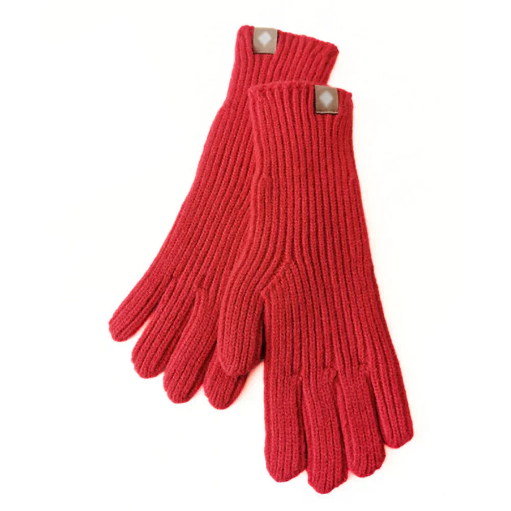 Casual Knitted Women's Gloves - Elara-Red-State of Style