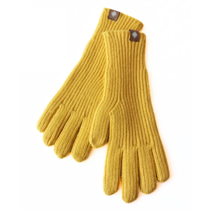 Casual Knitted Women's Gloves - Elara-Yellow-State of Style