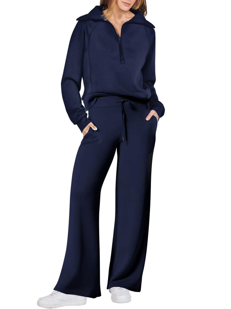 Casual Ladies Lounge Set - Luna-Dark blue-S-State of Style