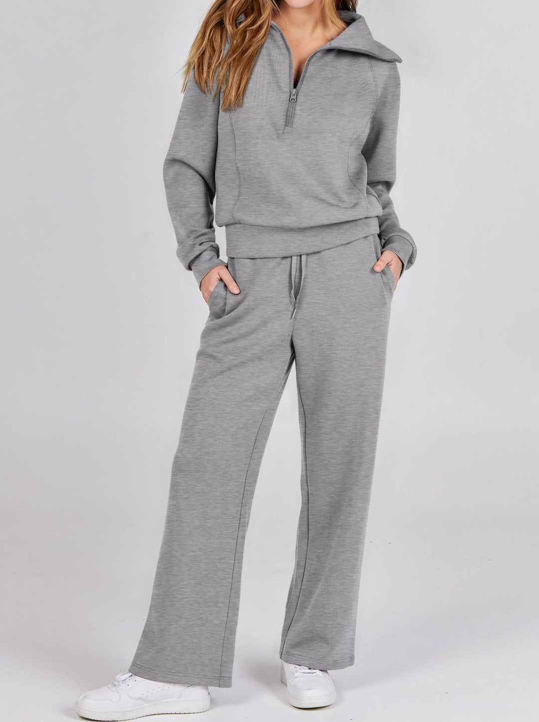 Casual Ladies Lounge Set - Luna-Grey-S-State of Style