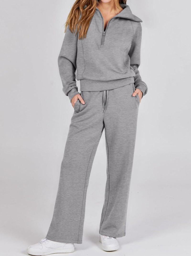 Casual Ladies Lounge Set - Luna-Grey-S-State of Style