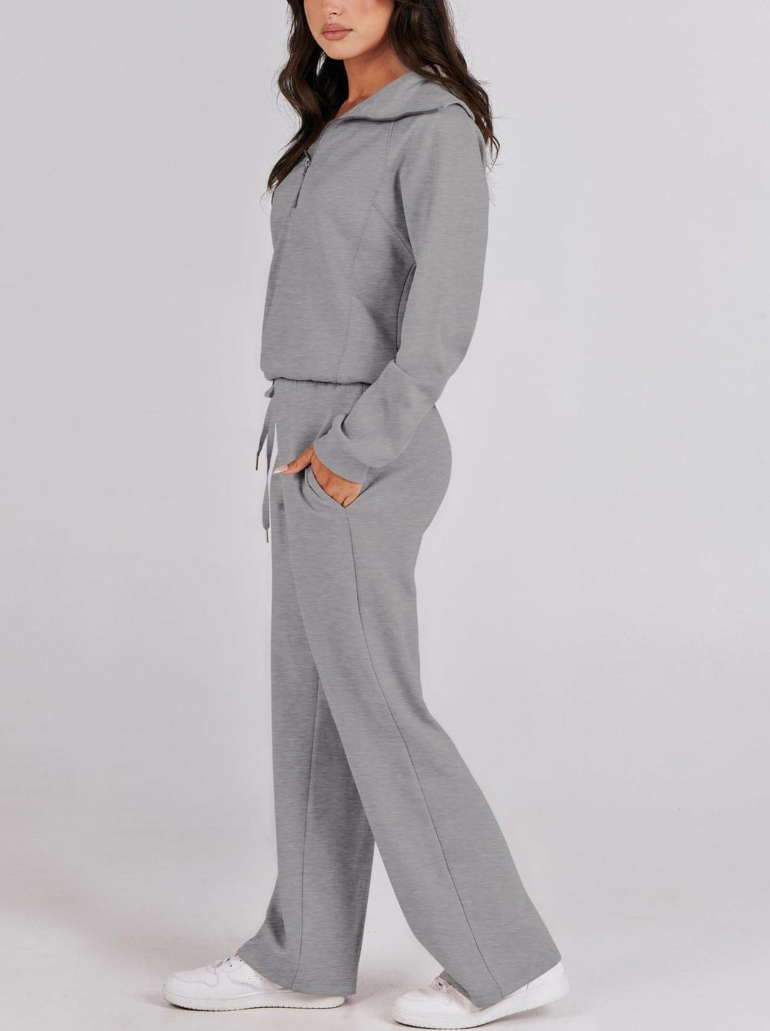 Casual Ladies Lounge Set - Luna-Grey-S-State of Style