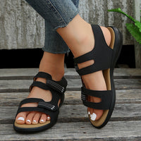 Casual Ladies Sandals with Velcro Closure – Nina-Black-3-State of Style