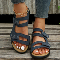 Casual Ladies Sandals with Velcro Closure – Nina-Dark blue-3-State of Style