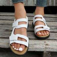 Casual Ladies Sandals with Velcro Closure – Nina-White-3-State of Style