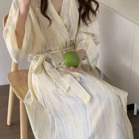 Casual Ladies Summer Bathrobe with Kimono Design – Hana-S-State of Style