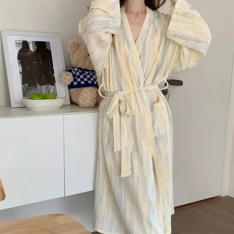 Casual Ladies Summer Bathrobe with Kimono Design – Hana-S-State of Style