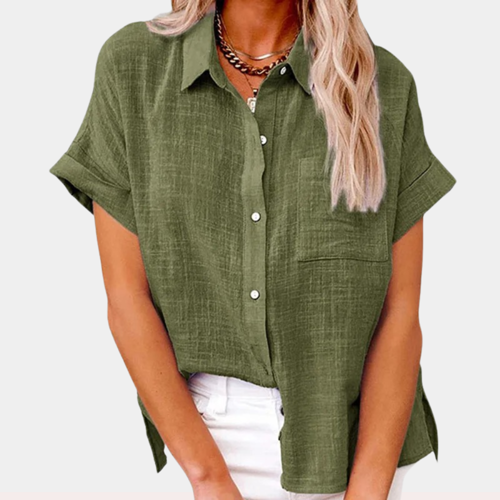 Casual Ladies Summer Blouse – Noémie-Green-S-State of Style