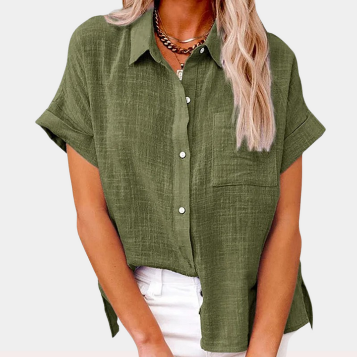 Casual Ladies Summer Blouse – Noémie-Green-S-State of Style
