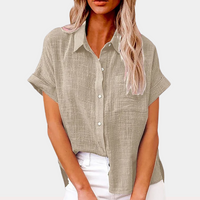 Casual Ladies Summer Blouse – Noémie-Khaki-S-State of Style