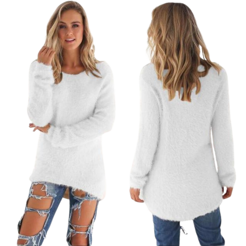 Casual Ladies Sweater - Ella-White-S-State of Style