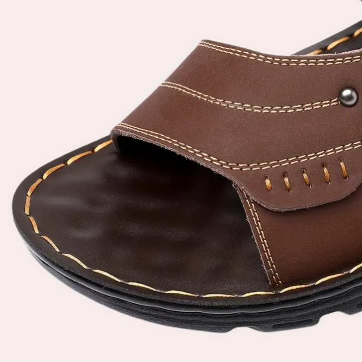 Casual Learning Sandals for Men - Leon-Black-6-State of Style