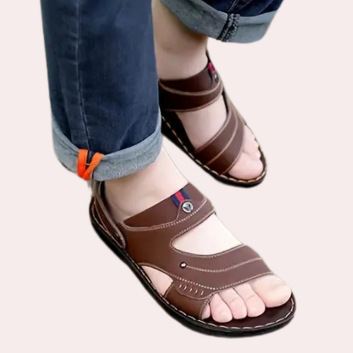 Casual Learning Sandals for Men - Leon-Black-6-State of Style