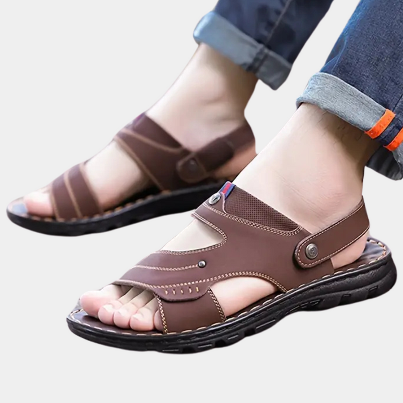 Casual Learning Sandals for Men - Leon-Black-6-State of Style
