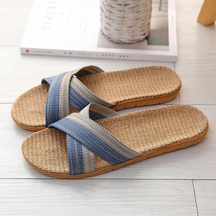 Casual Linen Slippers for Men – Atlas-Light blue-6.5 - 7.5-State of Style