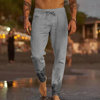Casual Linen Trousers for Men – Luca-Grey-S-State of Style