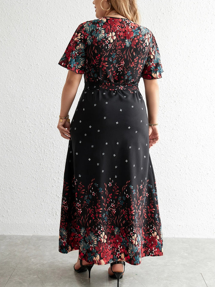 Casual Long Floral Dress in Plus Size-XL-State of Style