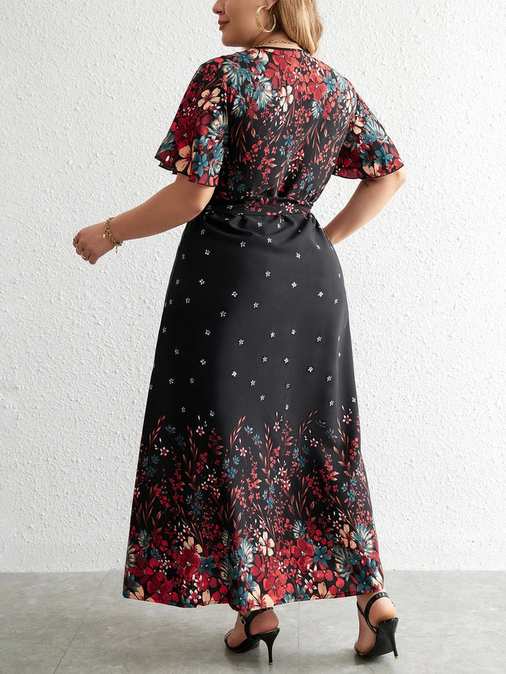 Casual Long Floral Dress in Plus Size-XL-State of Style