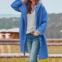 Casual Long Ladies Coat - Aria-Blue-S-State of Style