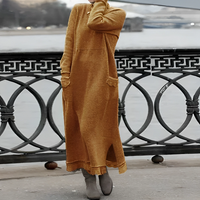 Casual Long Winter Dress - Noelle-Orange-S-State of Style