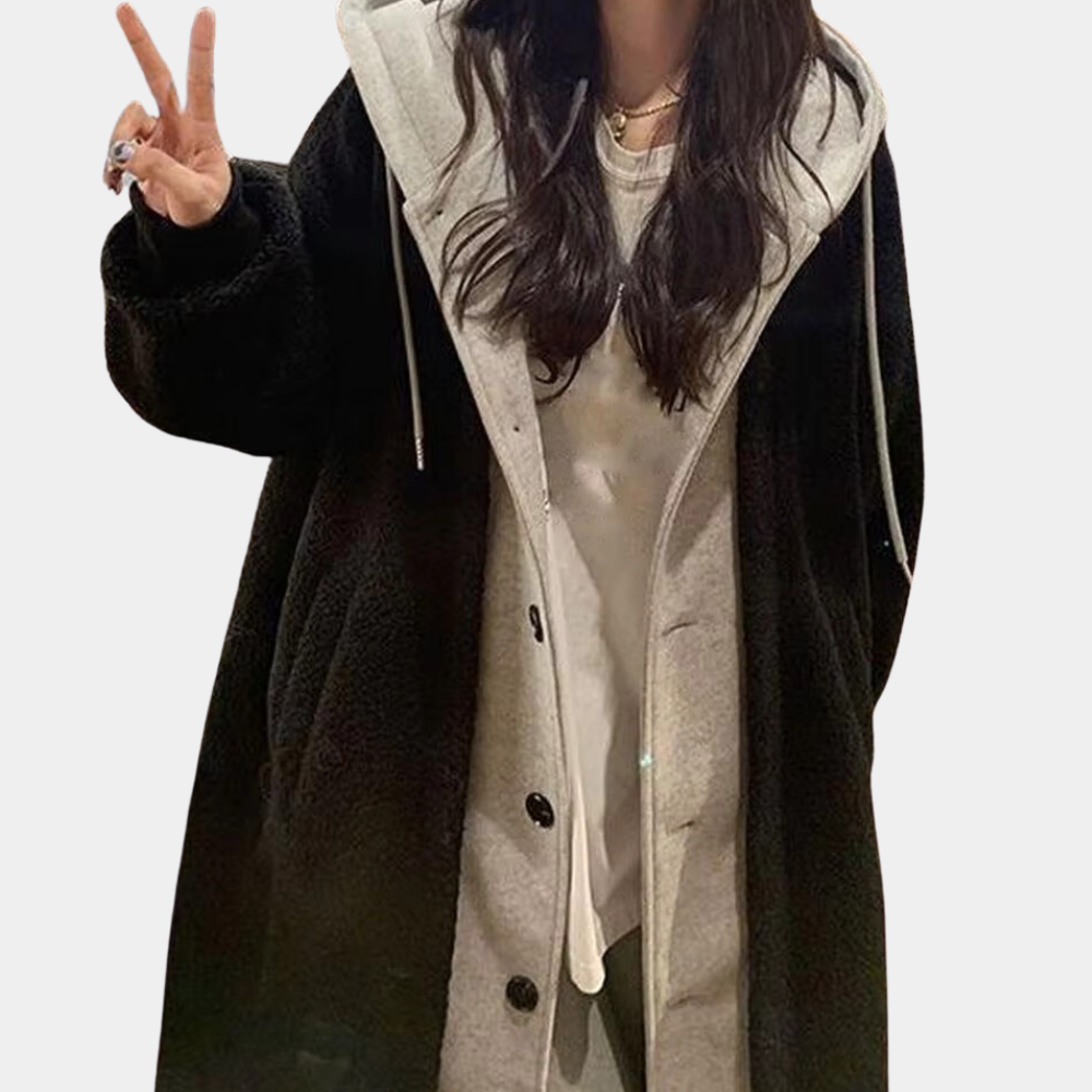 Casual Long Women's Jacket with Hood - Isla-Black-XS-State of Style