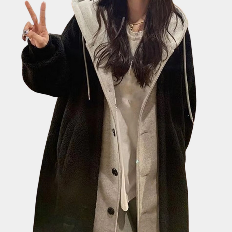 Casual Long Women's Jacket with Hood - Isla-Black-XS-State of Style