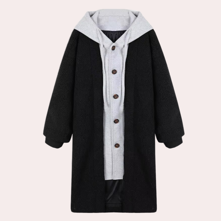 Casual Long Women's Jacket with Hood - Isla-Black-XS-State of Style