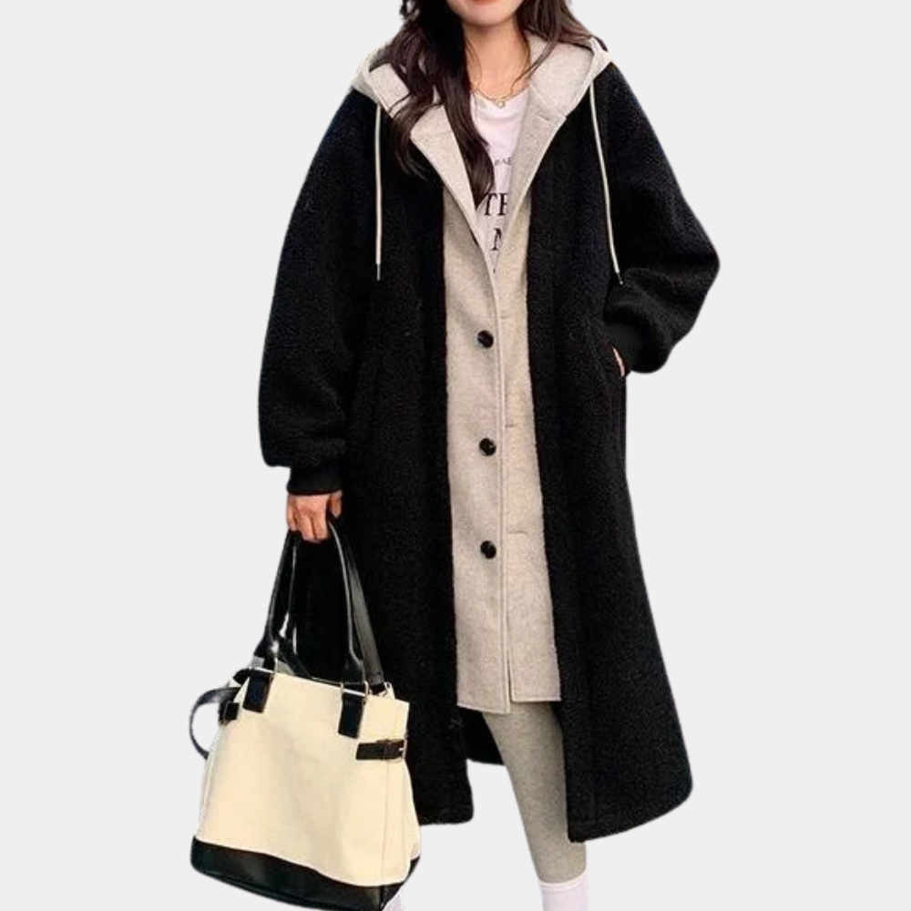 Casual Long Women's Jacket with Hood - Isla-Black-XS-State of Style