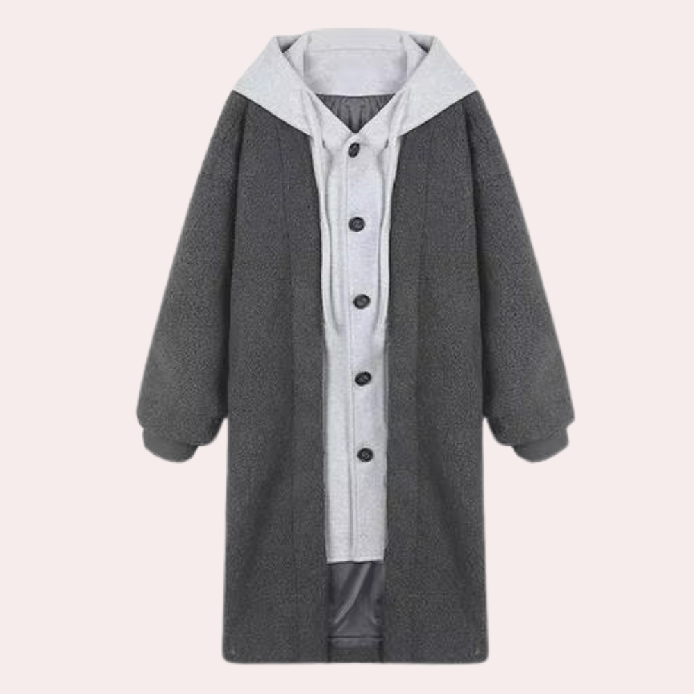 Casual Long Women's Jacket with Hood - Isla-Grey-XS-State of Style