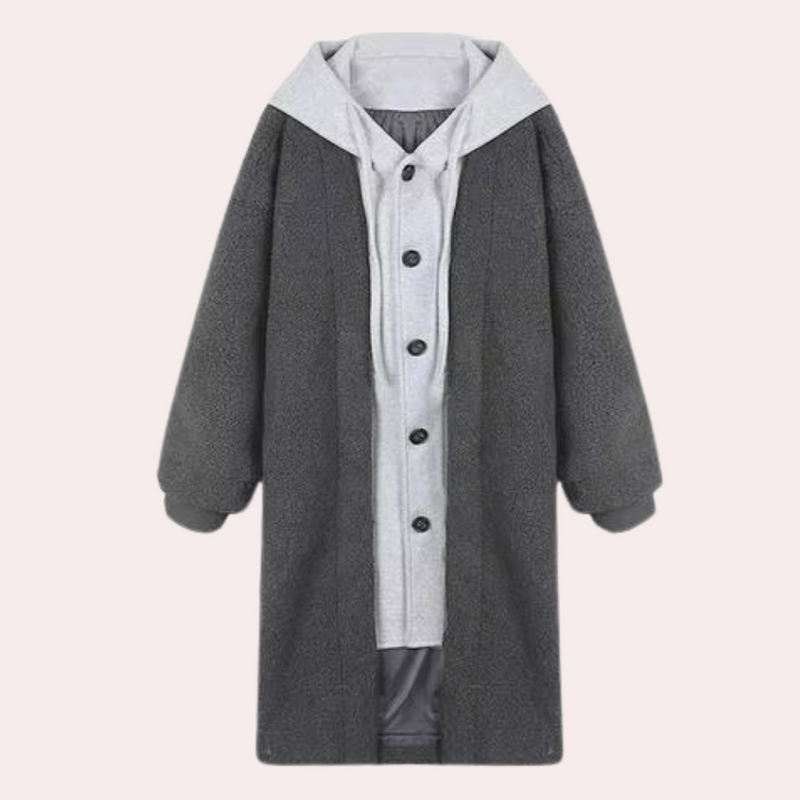 Casual Long Women's Jacket with Hood - Isla-Grey-XS-State of Style