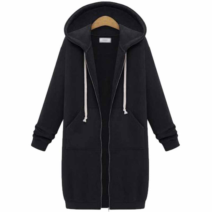 Casual Long Women's Vest - CozyZip-Black-M-State of Style