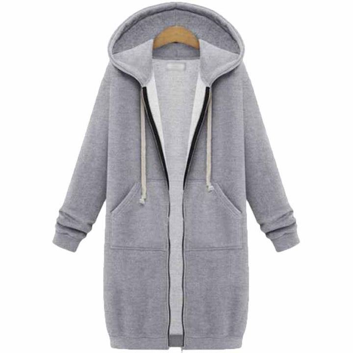 Casual Long Women's Vest - CozyZip-Grey-M-State of Style